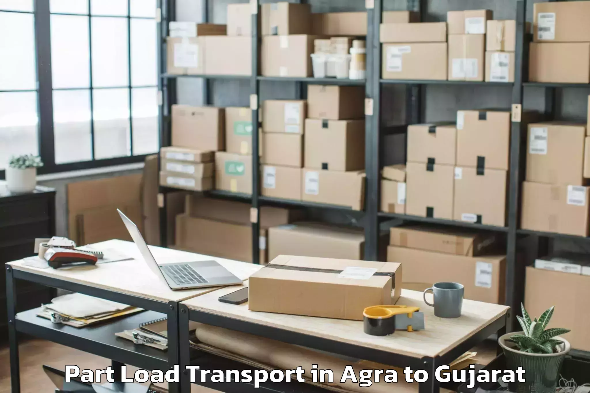 Top Agra to Gujarat Ayurved University Jam Part Load Transport Available